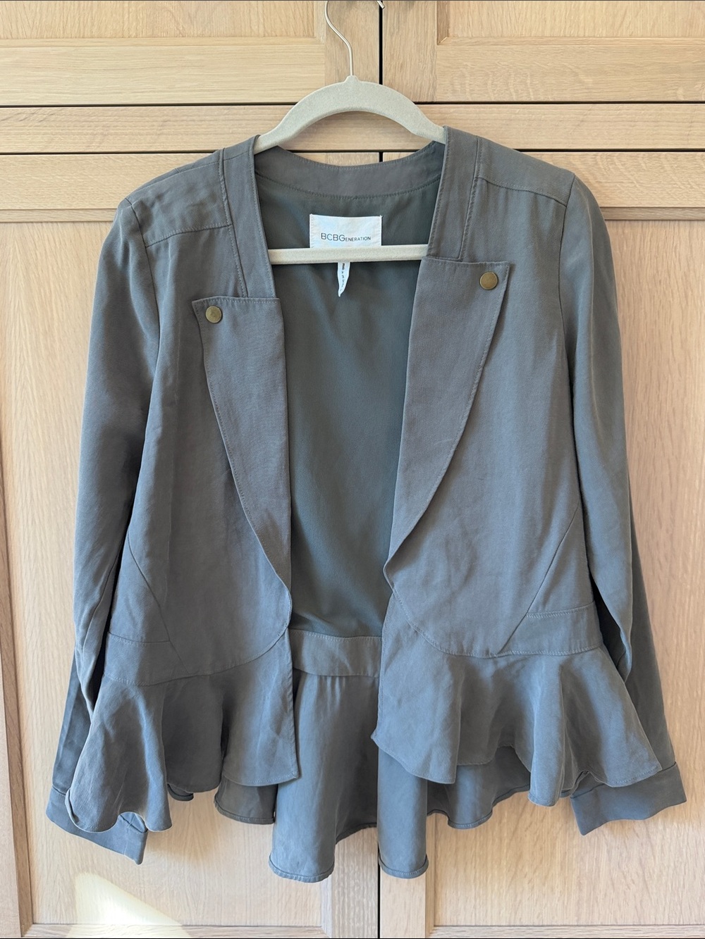 BCBGENERATION | Olive Peplum Blazer | Gold Buttons